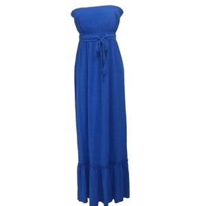 CT525b MKM Designs NWT Strapless Blue Maxi Dress S